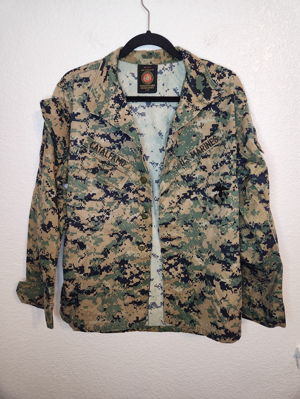 USMC Marine Combat Blouse Woodland Marpat Digital Camo Medium Regular Size Small